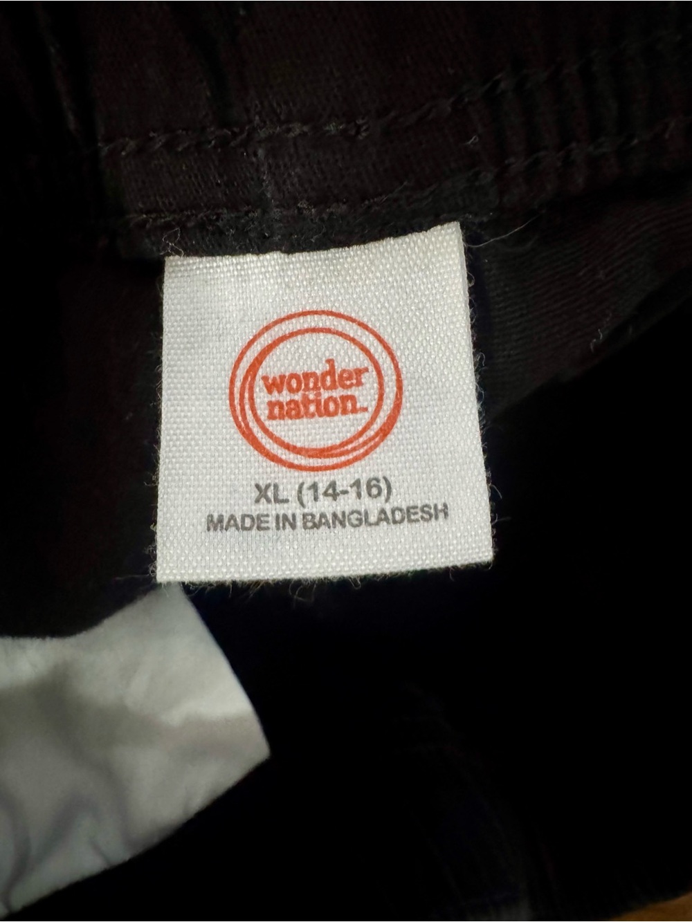 wonder nation Black Jogger Pants with White Drawstring - Picture 3 of 7